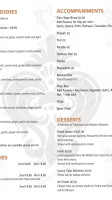 Goa Exemplary menu