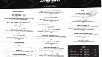 Gamekeeper Inn menu