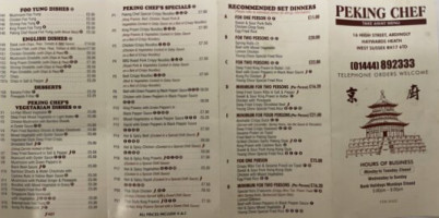 Peking Chef menu