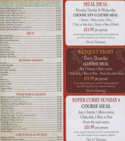 Shahee Mahal menu