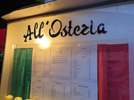 All'osteria menu