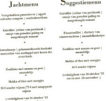 De Rietgaard menu