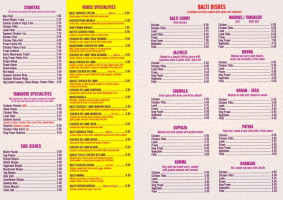 Indian Empress menu