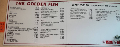 Golden Fish menu
