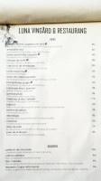Cafe Luna menu