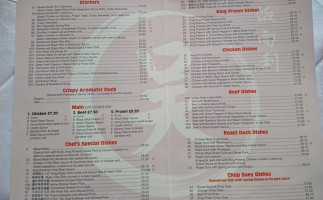Wu's Family menu