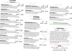 Pomodorino Wood-fired Pizza Pasta Swords menu