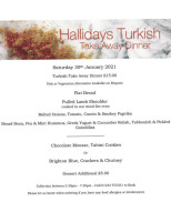 Hallidays Of Funtington menu