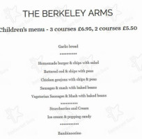 The Berkeley Arms menu