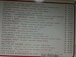 Pizzeria Da Franco menu
