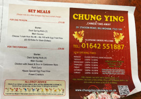 Chung Ying menu