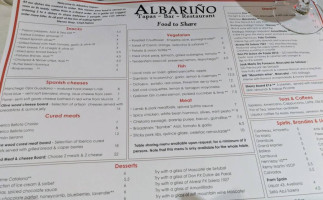 Albariño menu