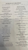 Channels Brasserie menu