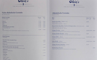 Stein's menu