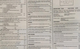 Hauze menu