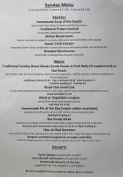 The Royal Oak menu