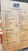 De Kleinaert menu