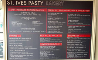 The St Ives Pasty Bakery menu