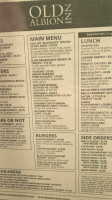 Old Albion Inn menu