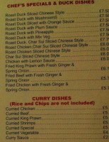 Luke Vic And Kingfisher menu