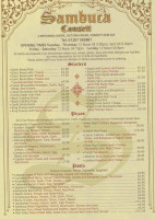 Sambuca menu