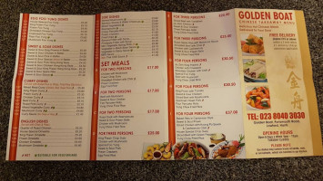 Golden Boat menu