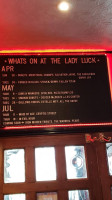 The Lady Luck Canterbury menu
