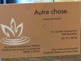 Autre Chose menu