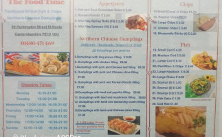 The Food Time Chinese Takeaway menu