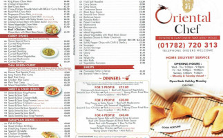 Oriental Chef menu