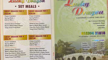 The Lucky Dragon menu