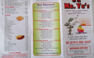 Mr Yu's menu