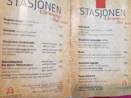 Stasjonen Cafe menu