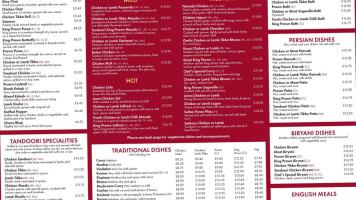 The Gillingham Tandoori menu