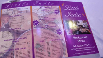 Little India Frodsham 98 Main Street menu