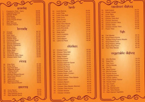 Raj's Curry House menu