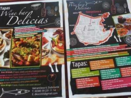 Delicias menu