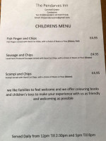 The Pendarves Inn menu