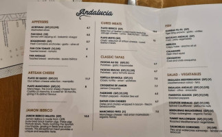 Andalucia – Tapas Wine menu