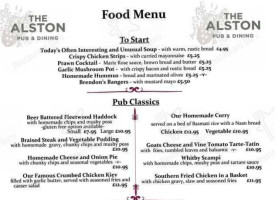 The Alston Pub And Dining menu
