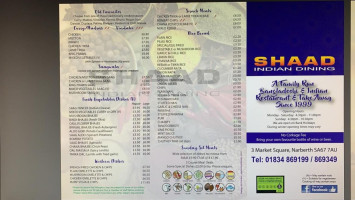 Shaad menu