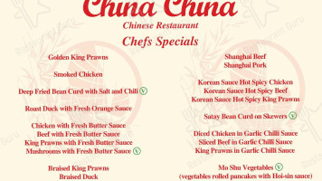 China China menu