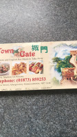 Town Gate Take Away menu