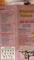 Oriental Palace menu