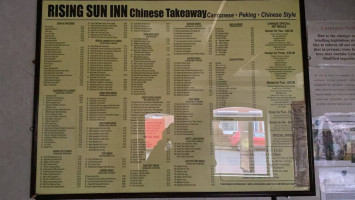 Rising Sun menu