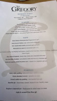 The Gregory menu