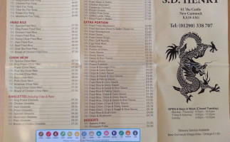 Silver Dragon menu