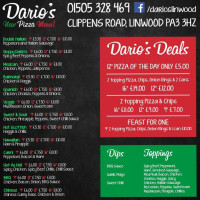 Dario's Linwood menu