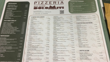 Pizzeria Dolomiti Center menu