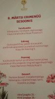 Kohvik Sesoon menu